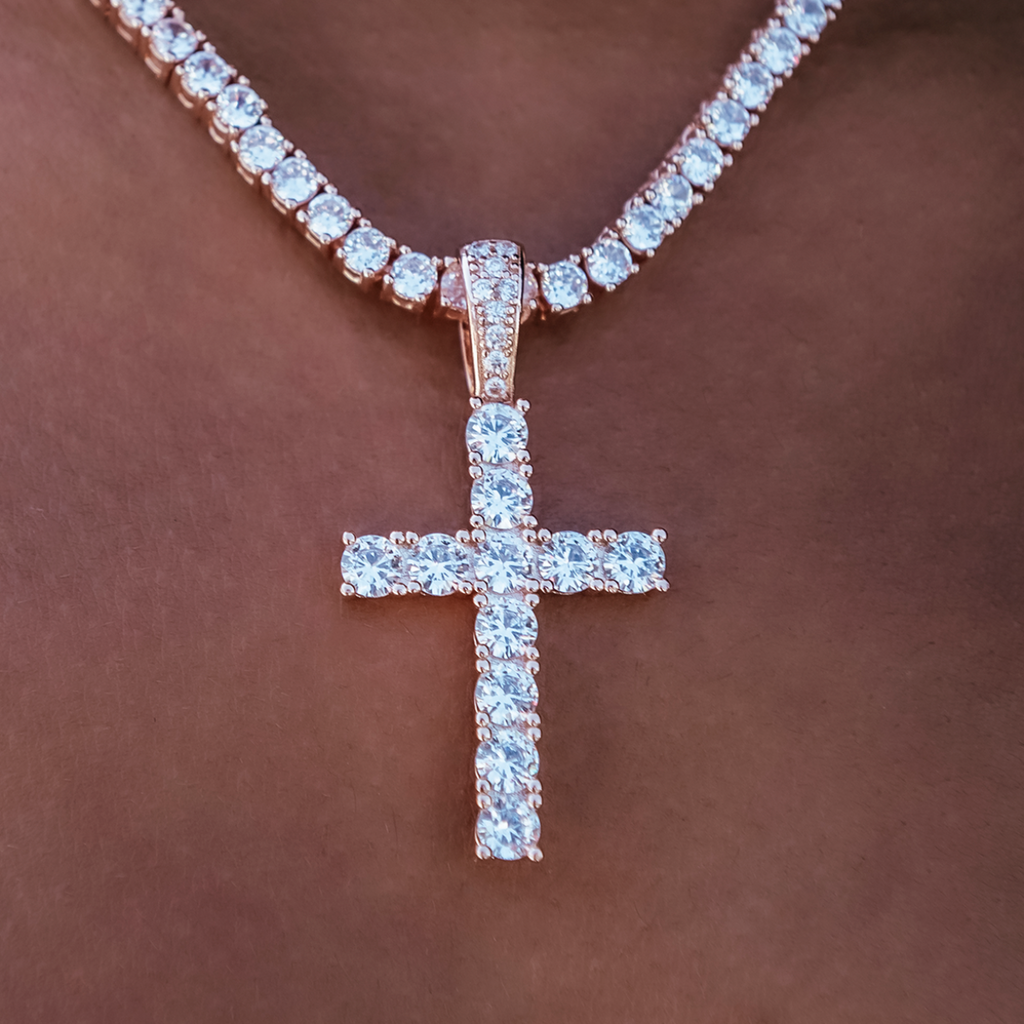 Diamond Cross in Rose Gold