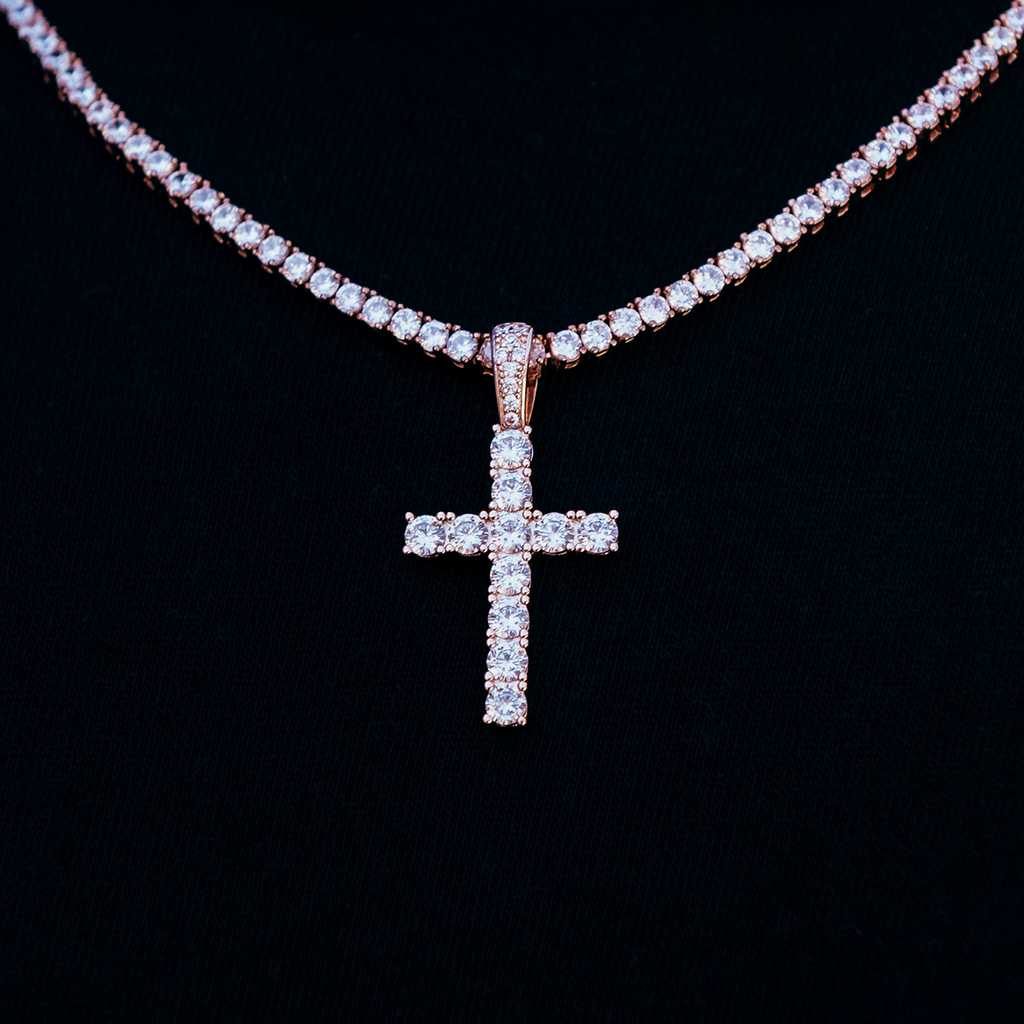 Diamond Cross in Rose Gold