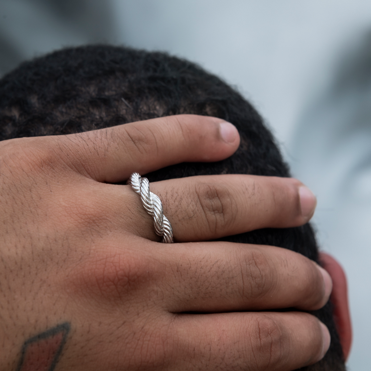 6MM Rope Ring in White Gold