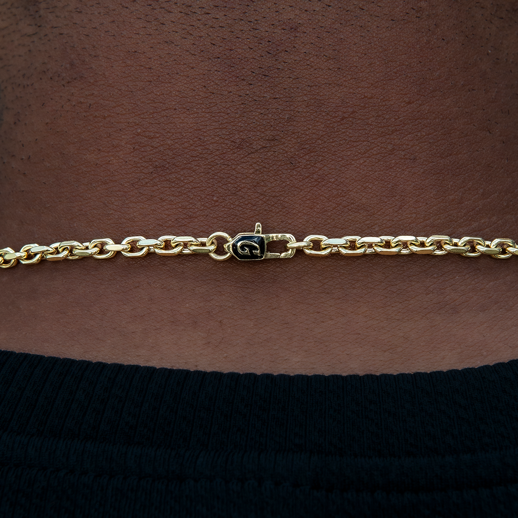 3.6mm Open Box Chain - Yellow Gold