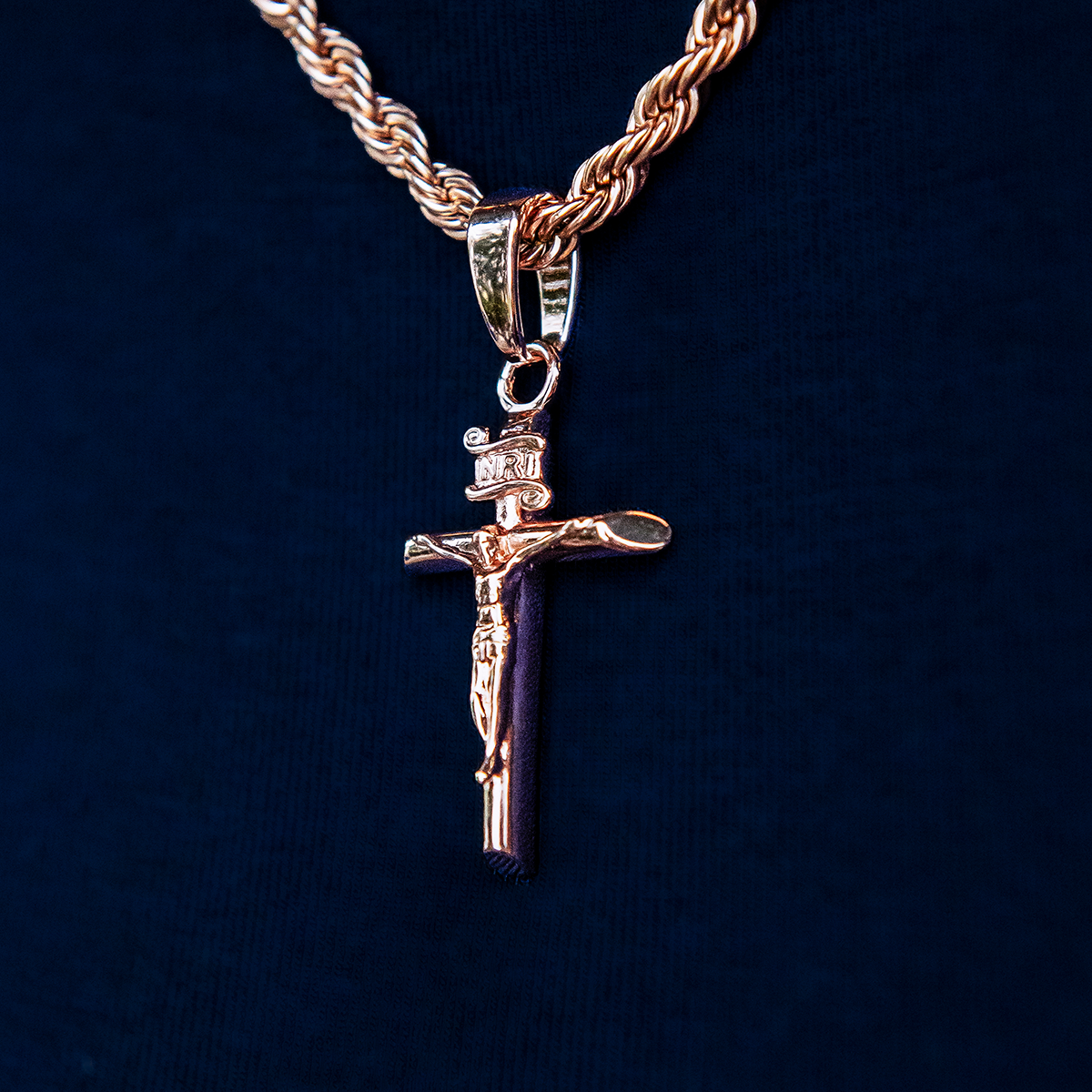 Crucifix Pendant - Rose Gold