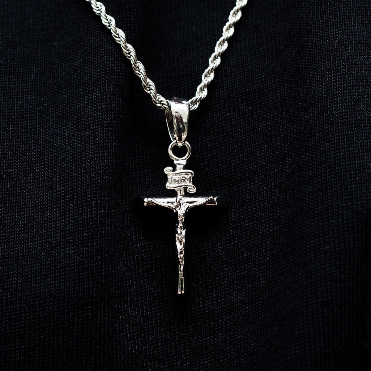 Crucifix Pendant in White Gold