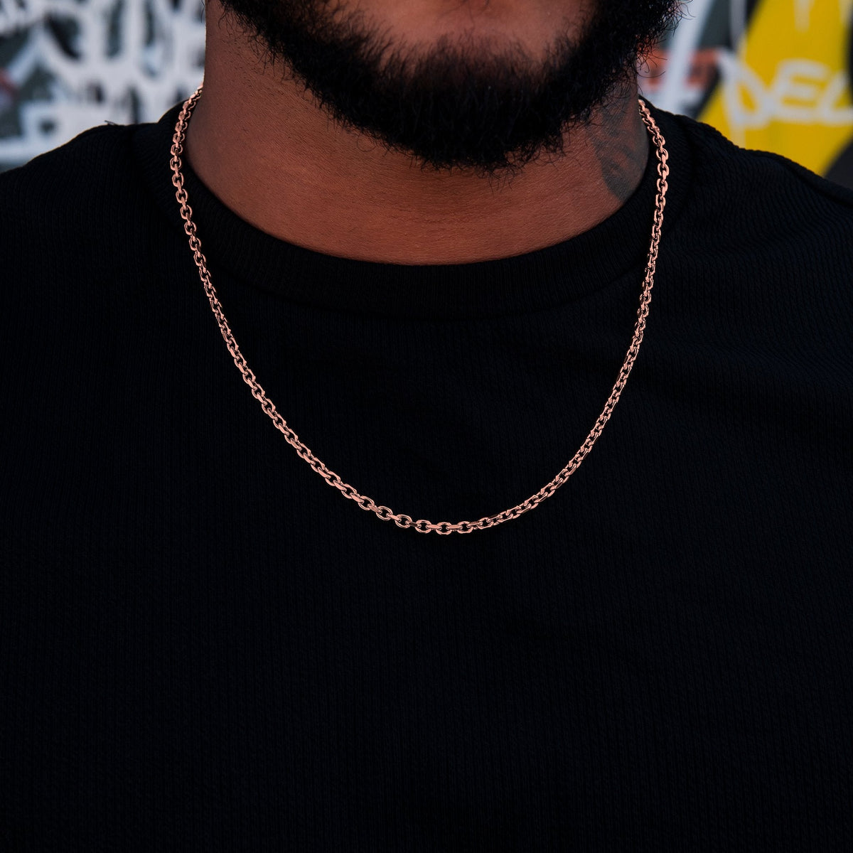 3.6MM Open Box Chain in Rose Gold
