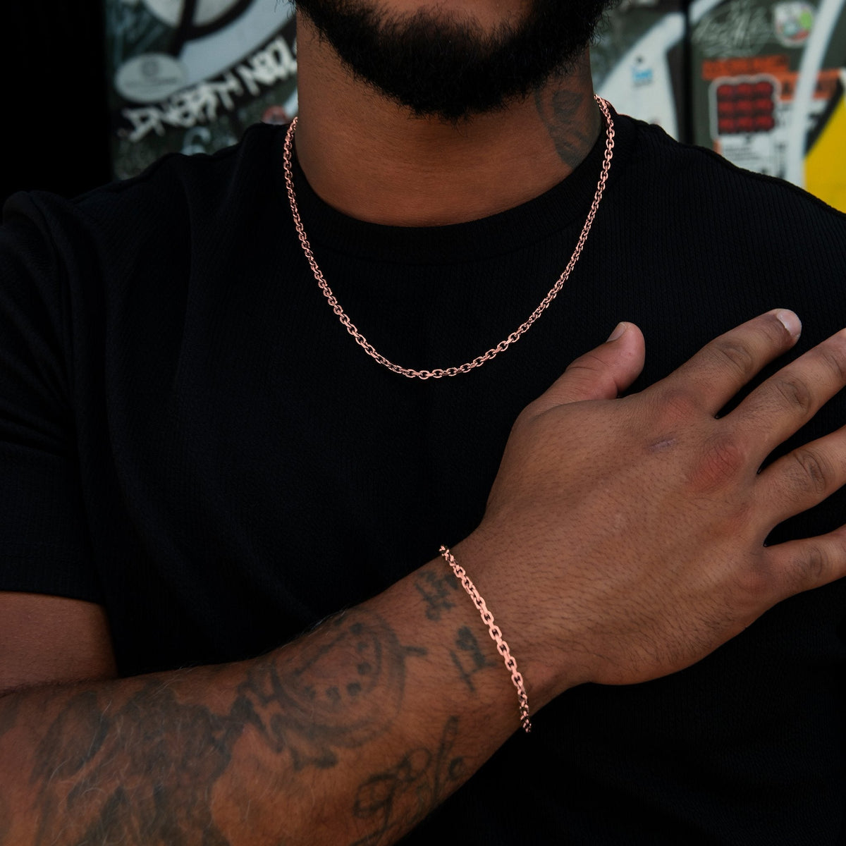 3.6MM Open Box Chain in Rose Gold