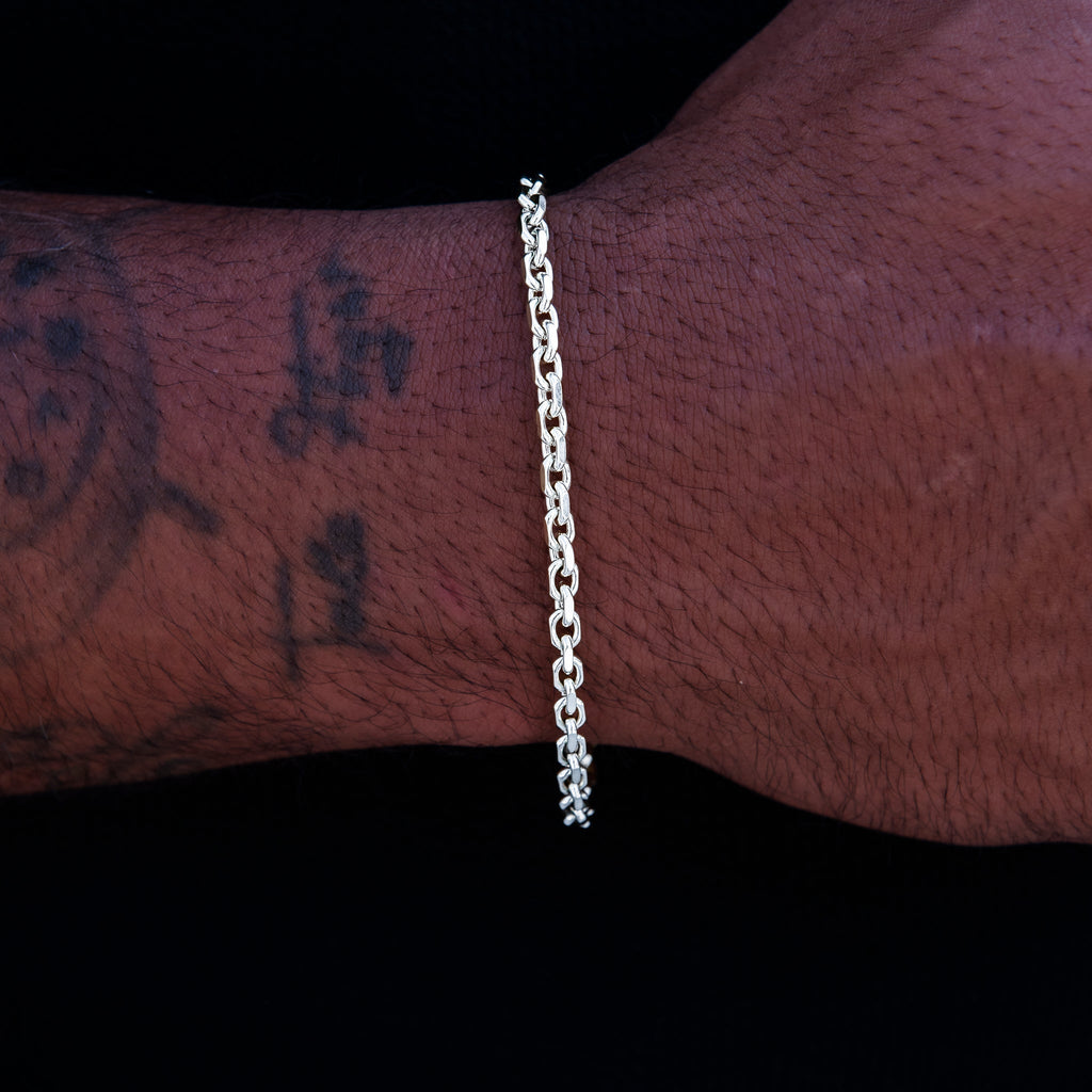 3.6MM Open Box Bracelet in White Gold