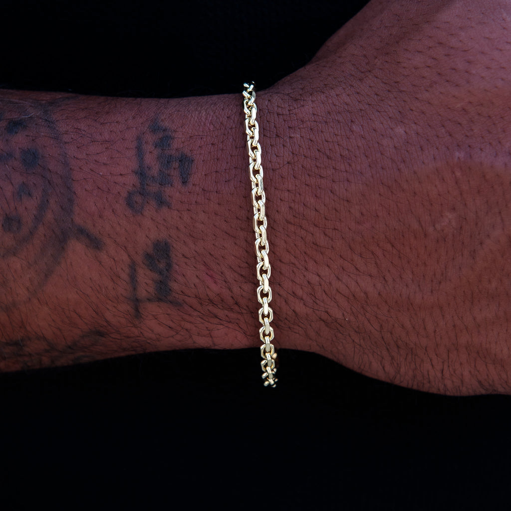 3.6MM Open Box Bracelet in Yellow Gold